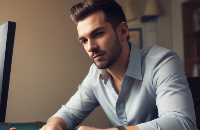 man gambling online