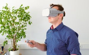 man using VR glasses
