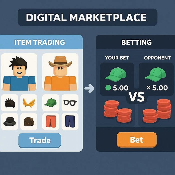 Roblox-style item trading evolving into betting interfaces
